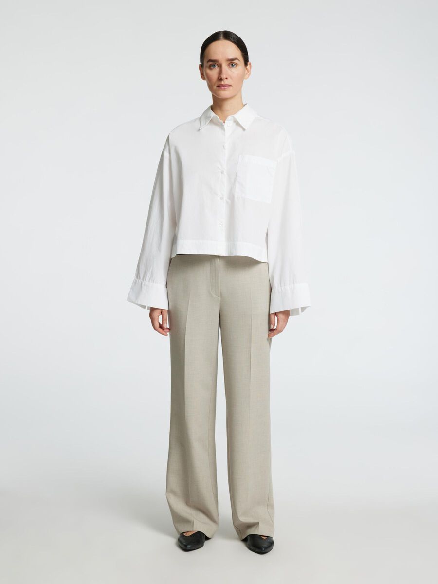 Astha Cropped Boxy Shirt - Bright White