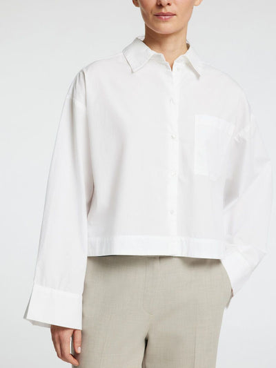 Astha Cropped Boxy Shirt - Bright White