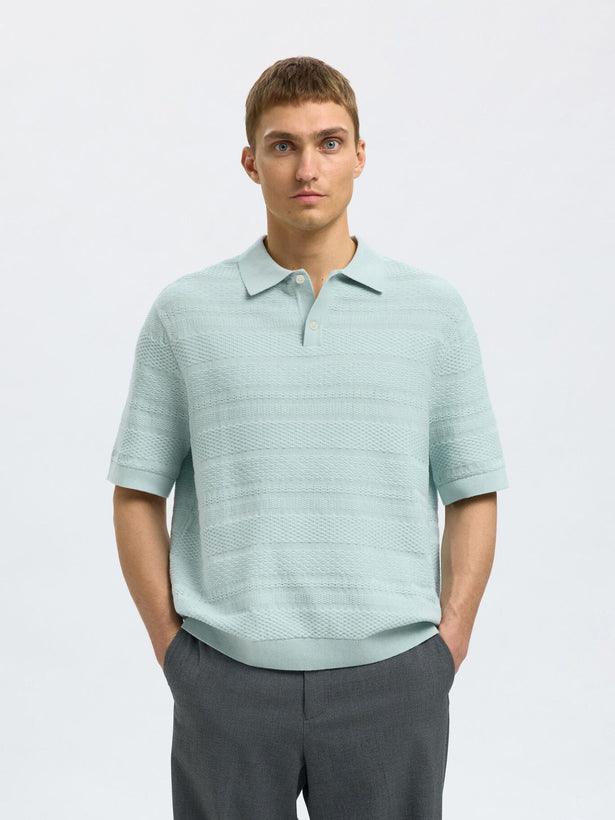 Foam SS Knit Relaxed Polo - Winter Sky