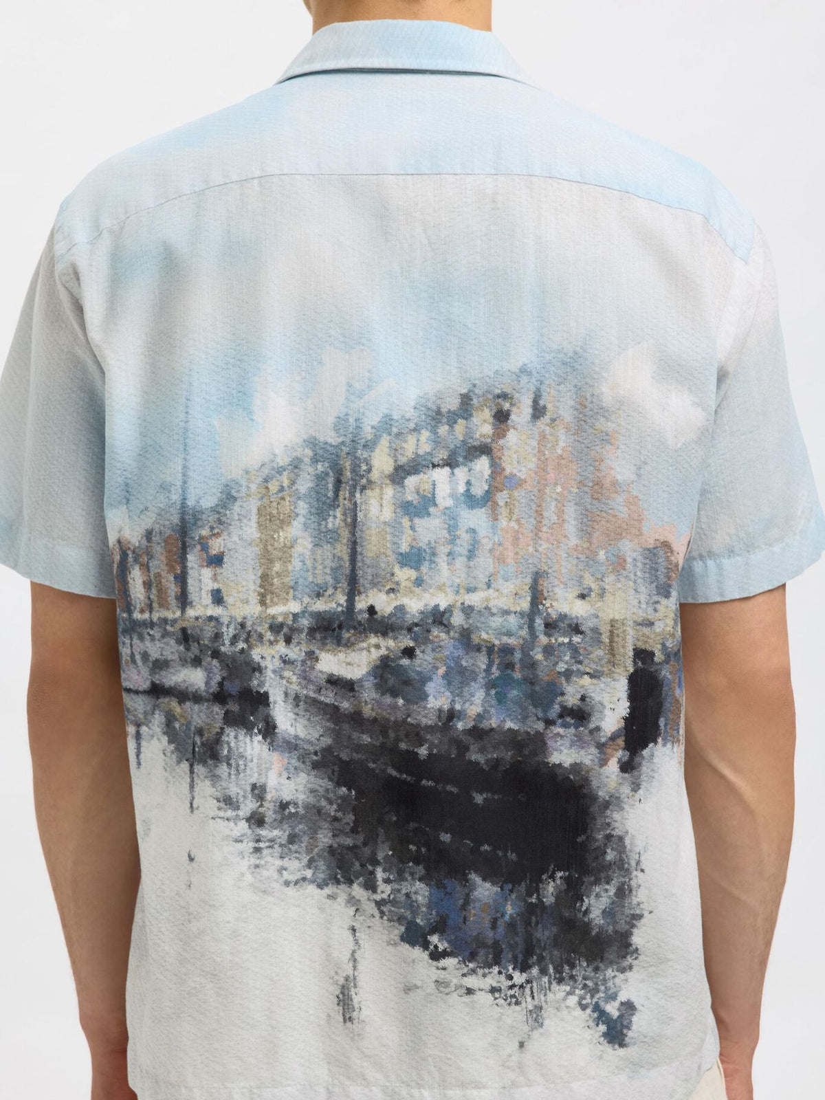Relax Carl AOP Print Shirt - Cashmere Blue