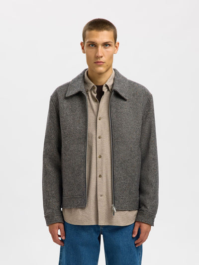 Philip Wool Blend Jacket -  Black/Donegal