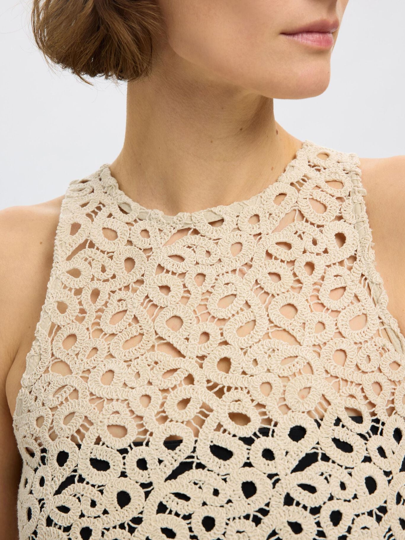 Alima Crochet Top - Sandshell