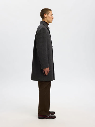 Archive Wool Blend Coat - Dark Grey & Navy/Brown Hounds