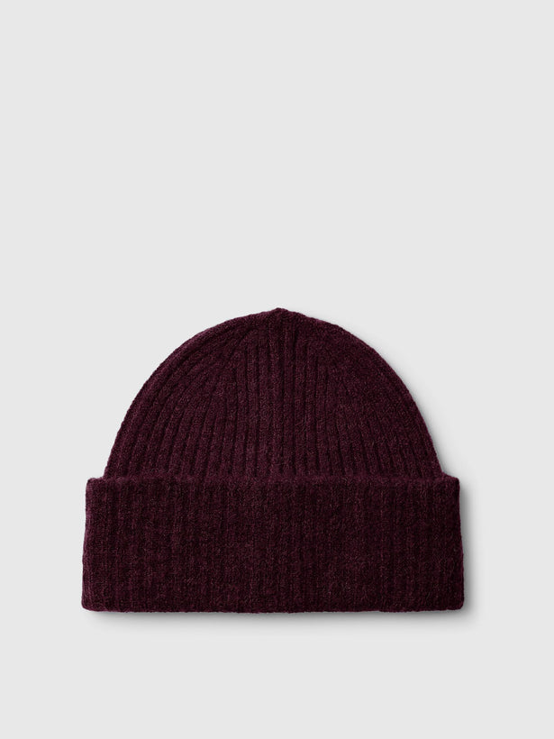 Lulu Wool Blend Knit Beanie - Fig