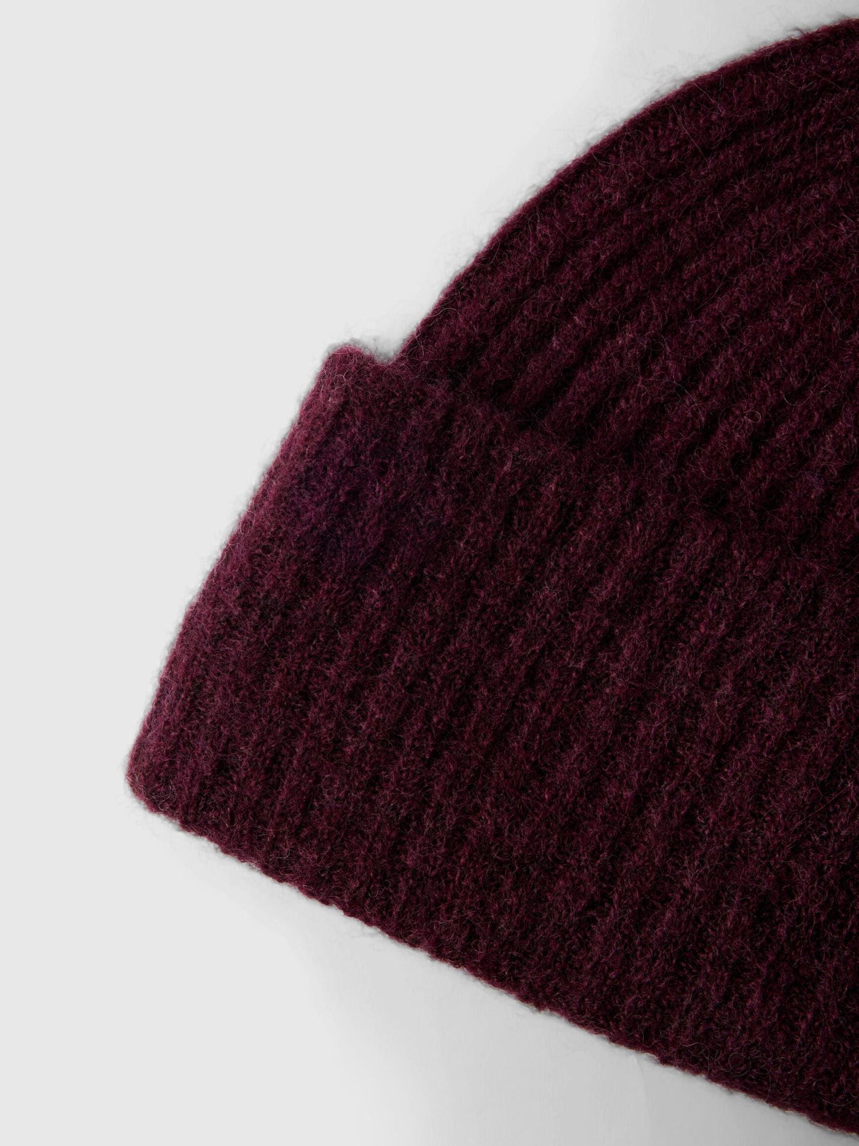 Lulu Wool Blend Knit Beanie - Fig