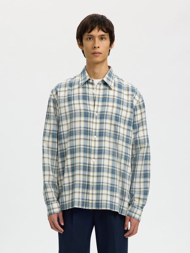 Relax Landon Check LS Shirt - Egret Blue Mirage Multi Check
