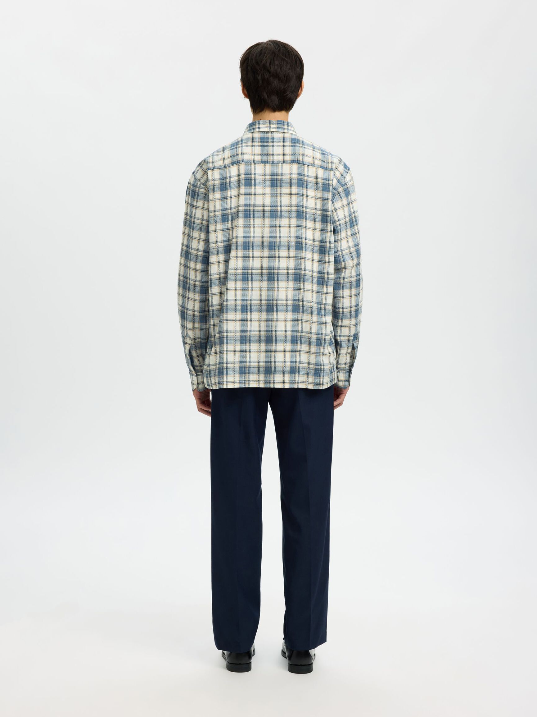 Relax Landon Check LS Shirt - Egret Blue Mirage Multi Check