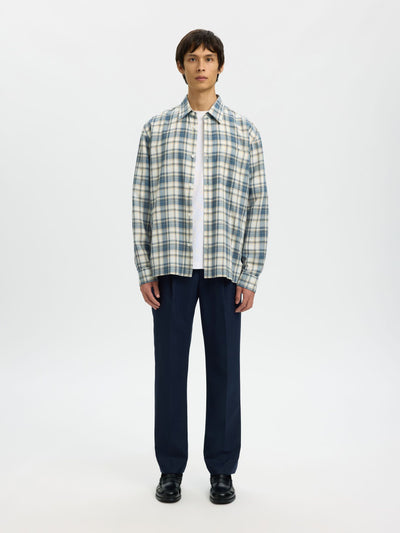Relax Landon Check LS Shirt - Egret Blue Mirage Multi Check