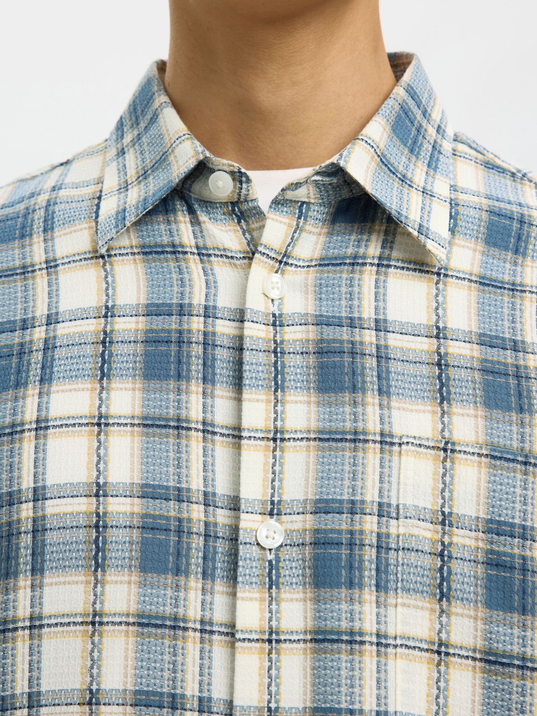 Relax Landon Check LS Shirt - Egret Blue Mirage Multi Check