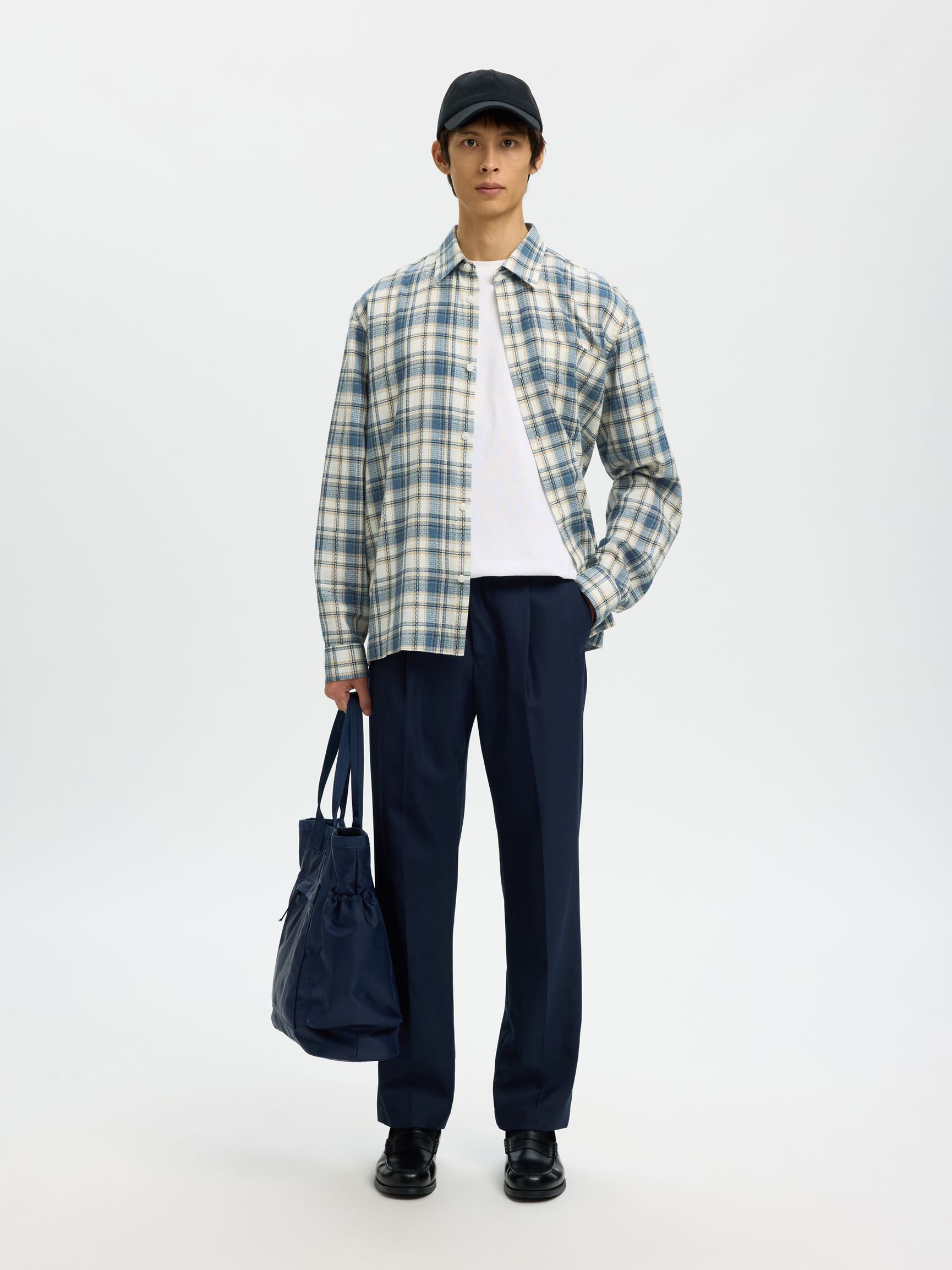 Relax Landon Check LS Shirt - Egret Blue Mirage Multi Check
