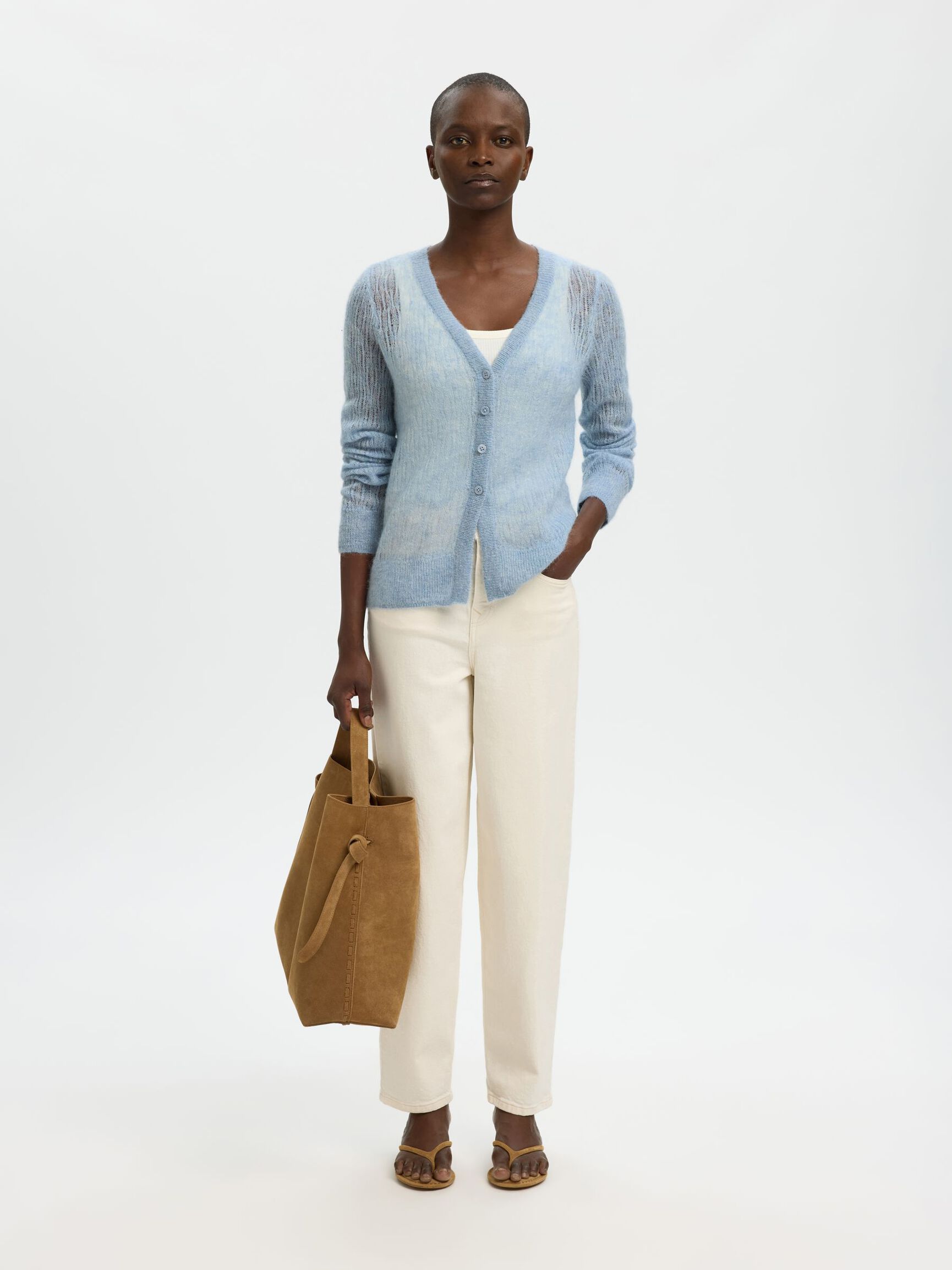 Mayer Structure Cardigan - Dusty Blue