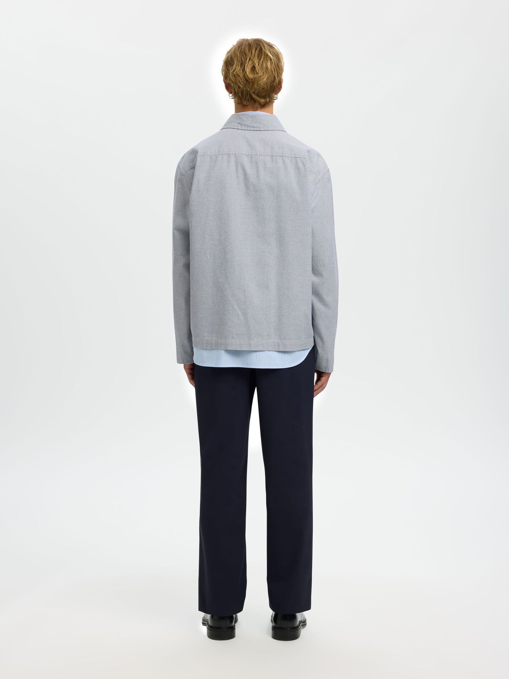 Relax David Mix Zip Overshirt -  Blue Mirage Poppytooth