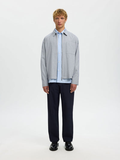 Relax David Mix Zip Overshirt -  Blue Mirage Poppytooth