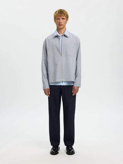 Relax David Mix Zip Overshirt -  Blue Mirage Poppytooth