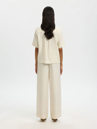 Marie 2/4 Top - Egret Stripes