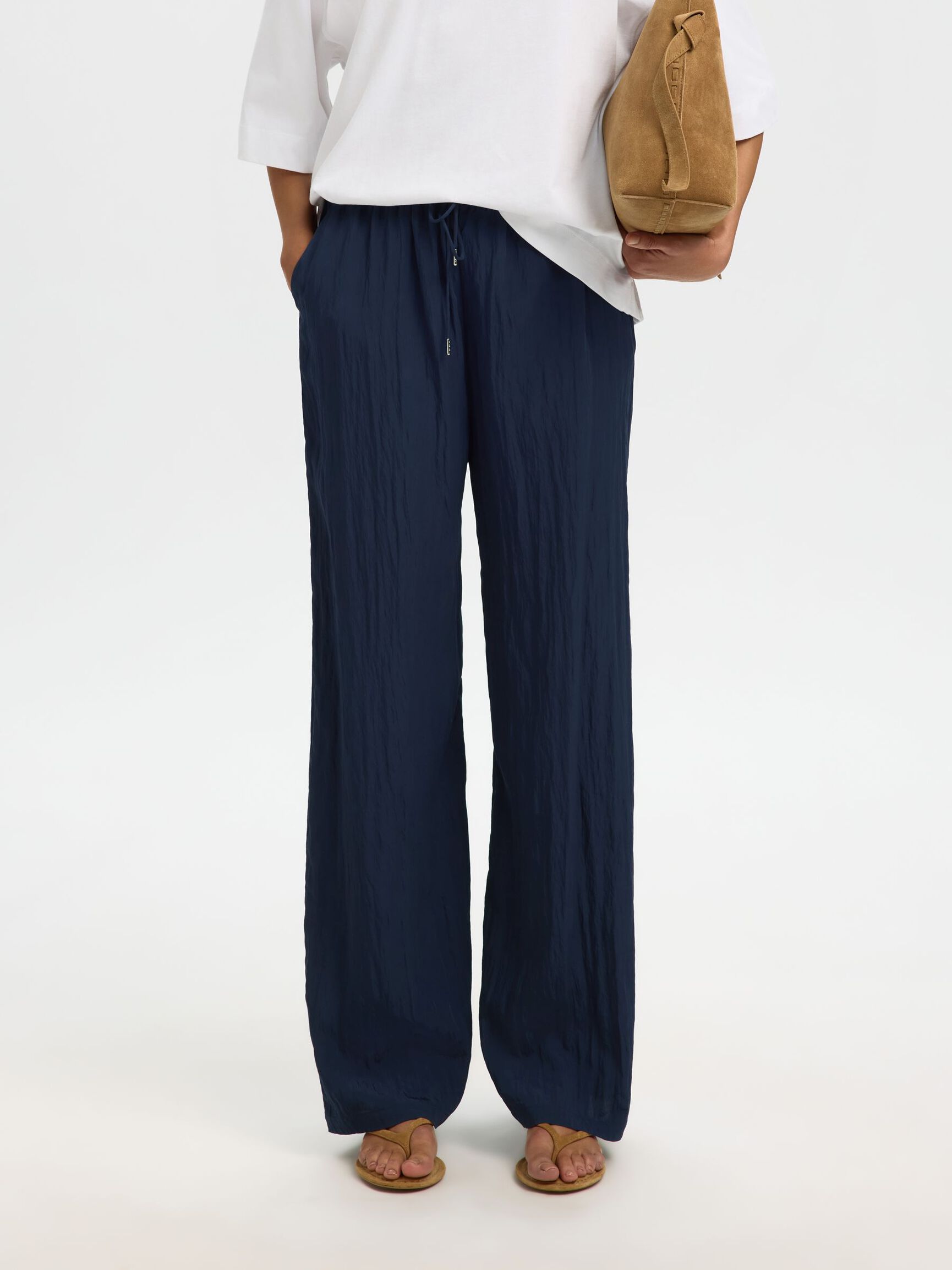 Fiona High Waist String Pants - Dark Sapphire