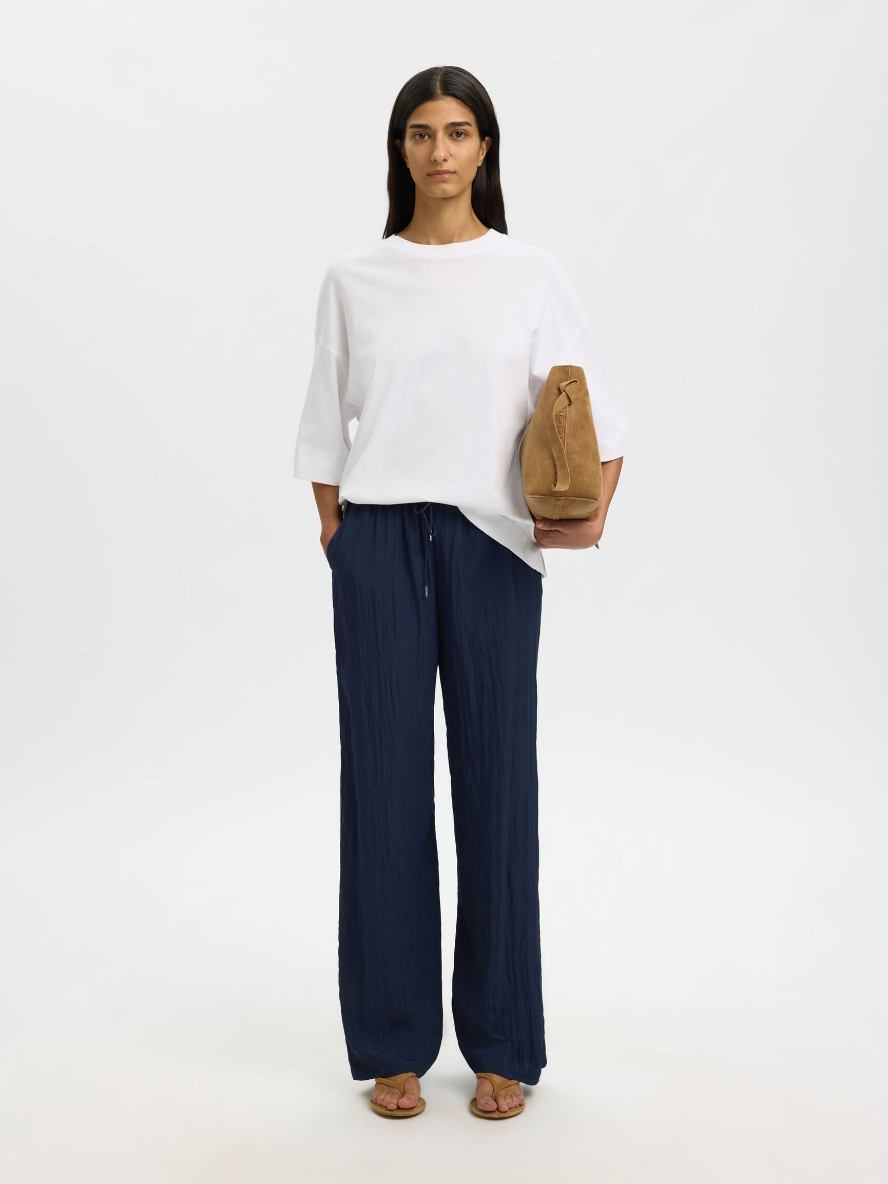 Fiona High Waist String Pants - Dark Sapphire