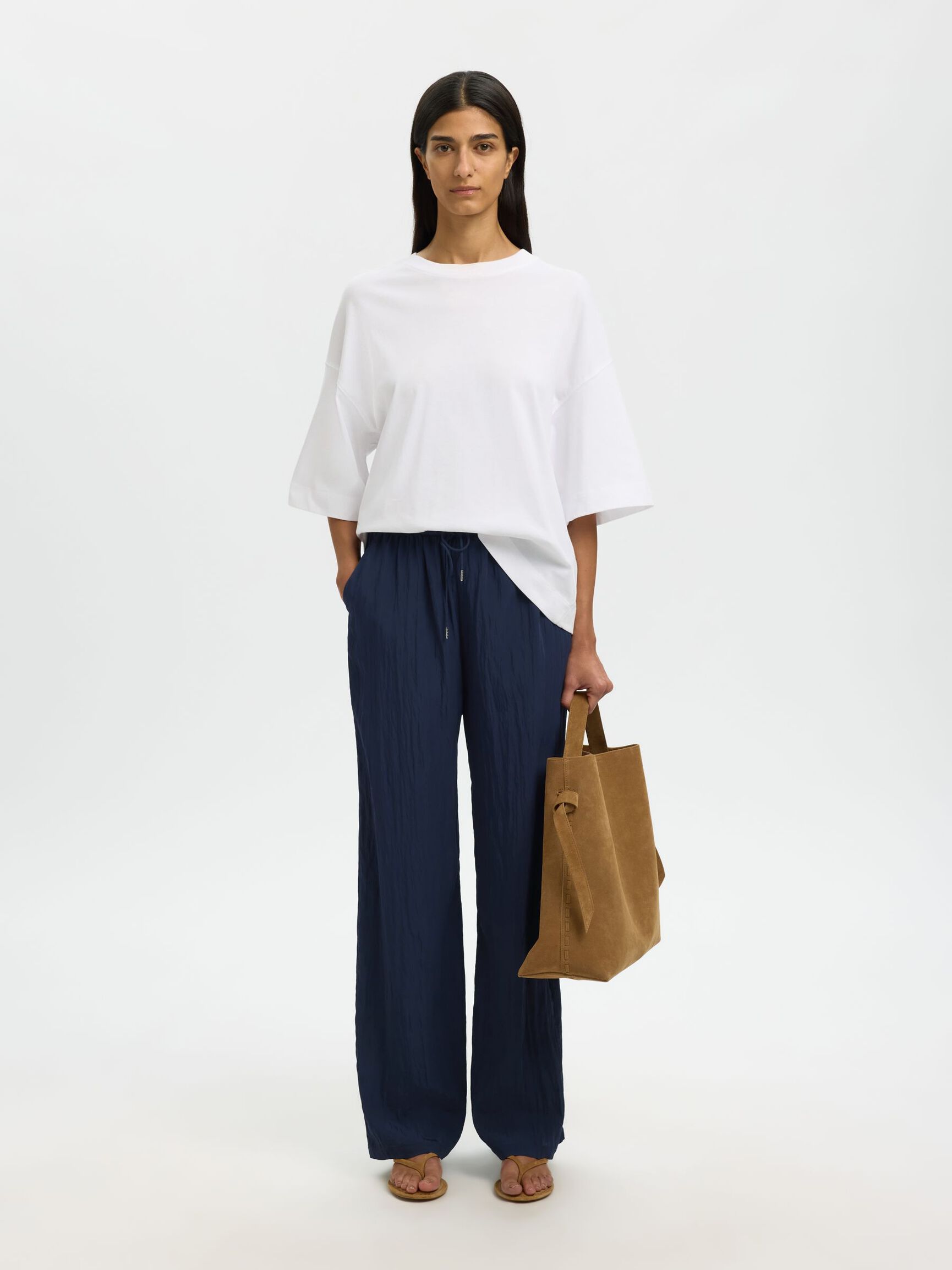 Fiona High Waist String Pants - Dark Sapphire