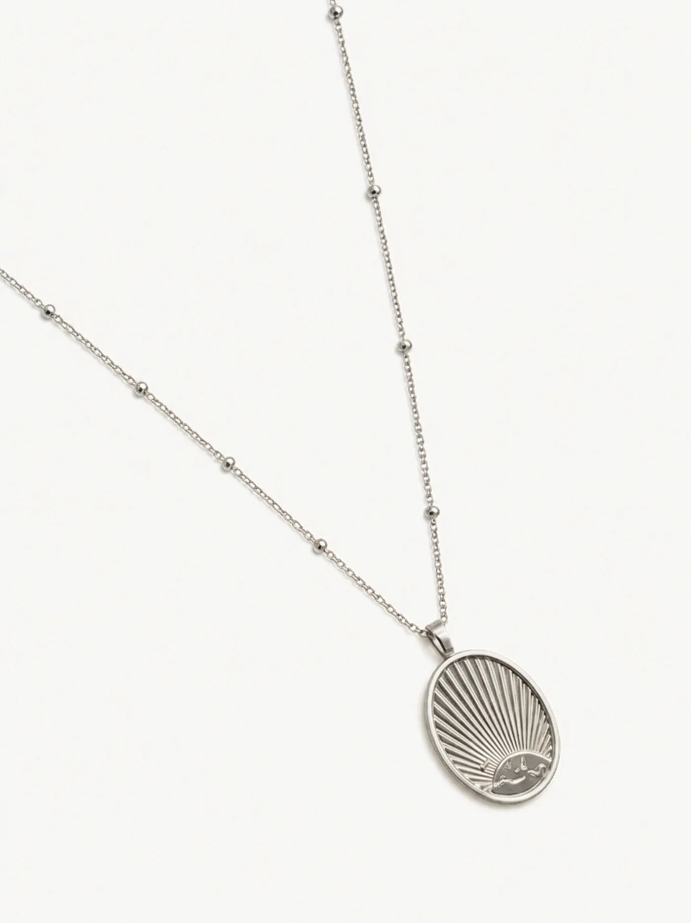 Birds Medallion Necklace - Silver