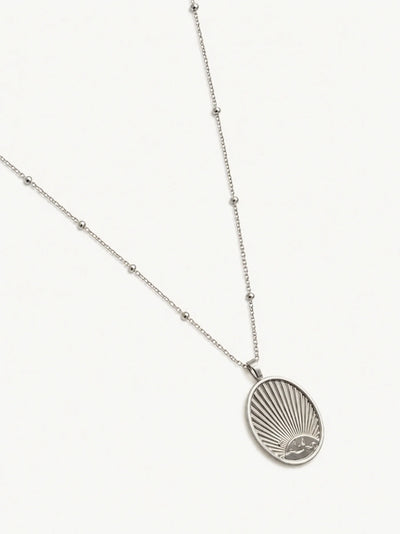 Birds Medallion Necklace - Silver