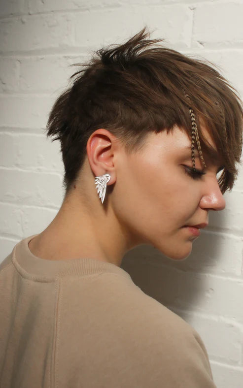 Wing Earrings (Small) - Silver