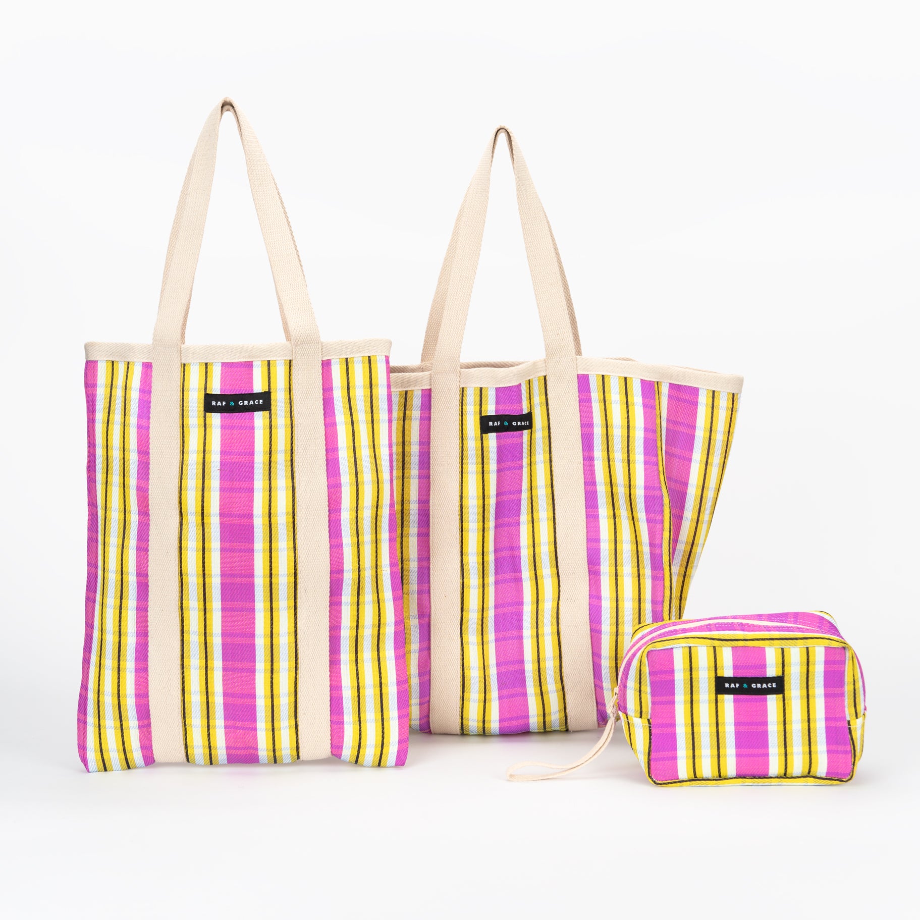 Wash Bag - Pink & Yellow