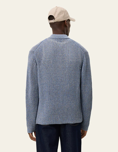 Gerald LS Knitted Shirt - Dark Denim Blue