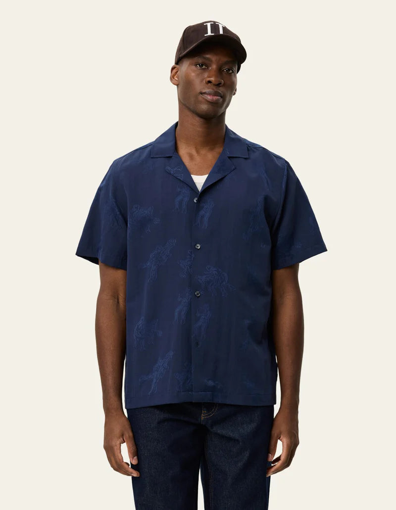 Lesley Players Jacquard Shirt - Dark Navy