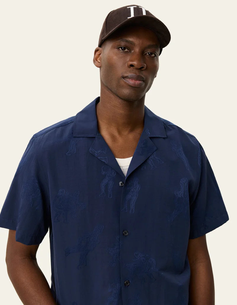 Lesley Players Jacquard Shirt - Dark Navy