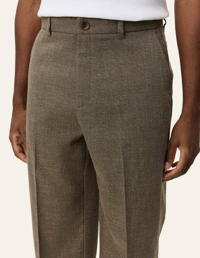 Randall Melange Suit Pants - Teak Brown
