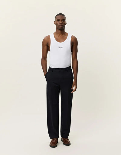 Como Solid Slack Pants - Dark Navy