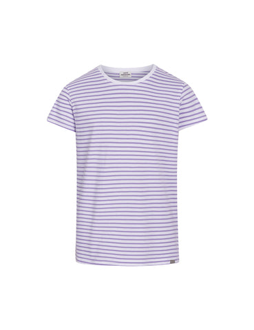 Organic Jersey Stripe Teasy Tee - Paisley Purple/Brilliant White
