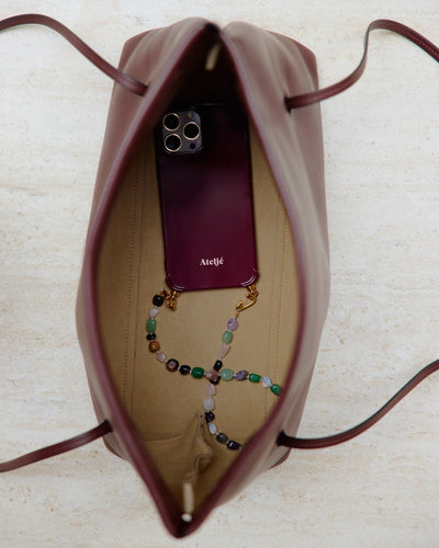 Short Phone Cord - Crystal Clear Beads