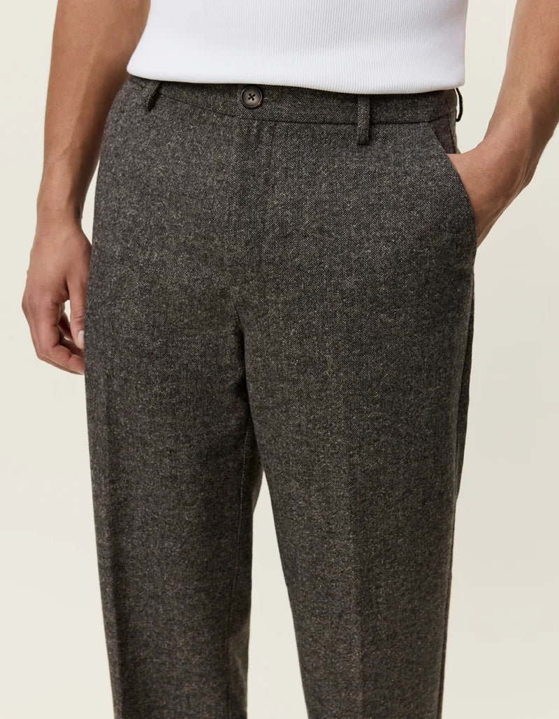 Wool Melange Slack Pants - Caribou