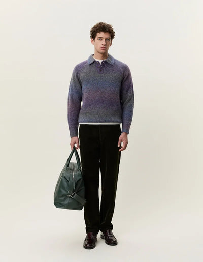Gradient Knitted Polo - Spiced Plum Purple