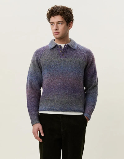 Gradient Knitted Polo - Spiced Plum Purple