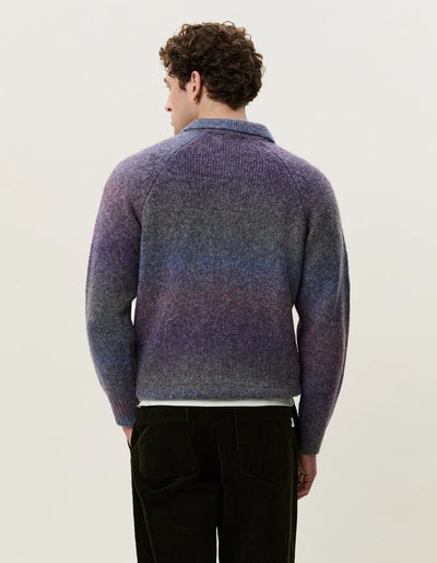 Gradient Knitted Polo - Spiced Plum Purple