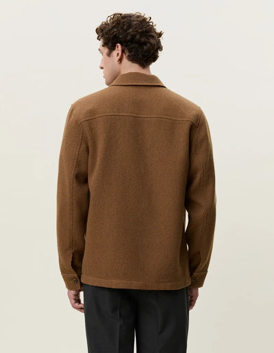 Twill Wool Overshirt - Rubber Brown