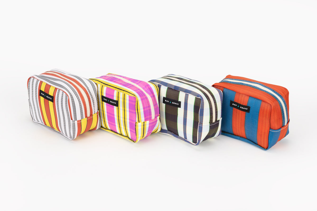 Wash Bag - Black, Cream & Navy