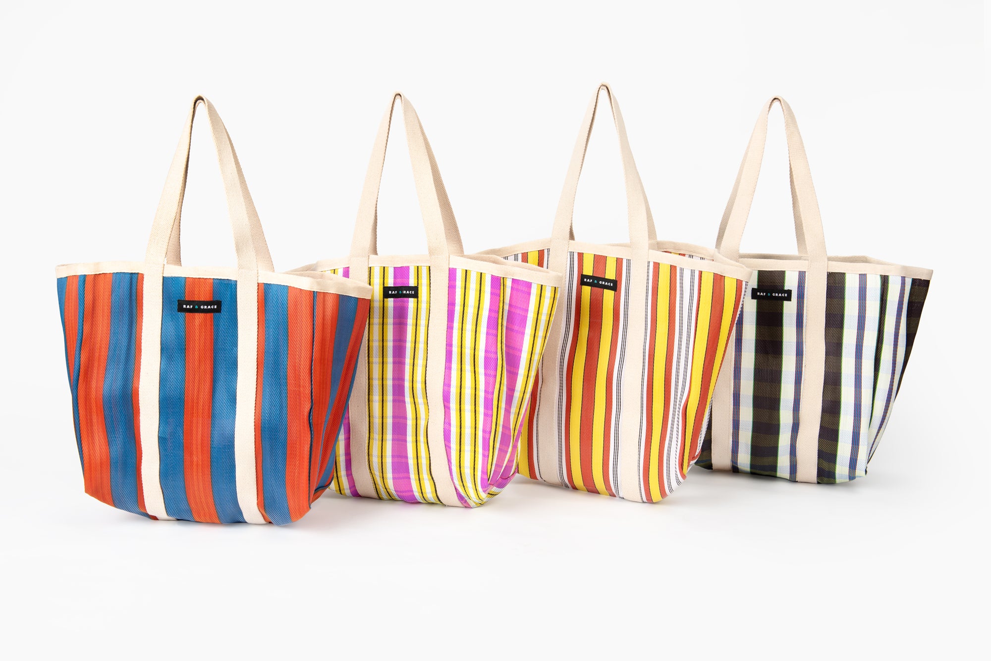 Large Shopper Bag - Navy & Orange