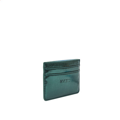 Vegan Cardholder Metallic Structure - Sheeny Green