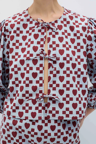 Arden Shirt - Blue/Rust