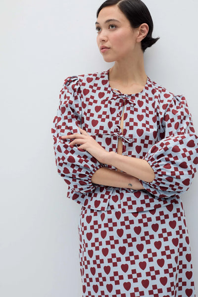 Arden Shirt - Blue/Rust