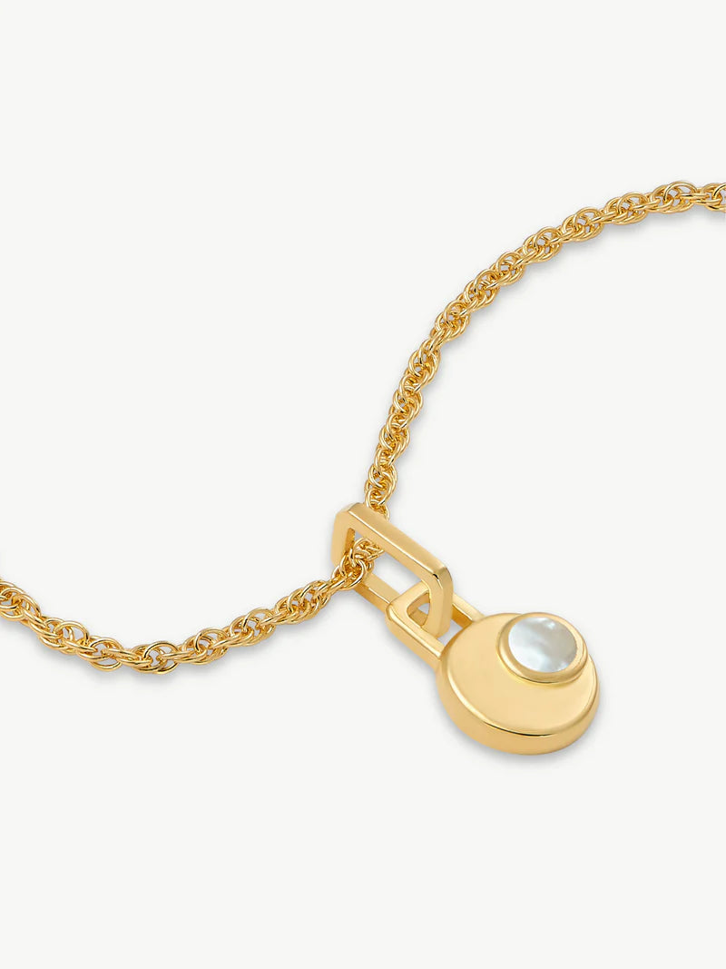 Mini Cressida Necklace 22'' Chain - Gold/ Mother of Pearl