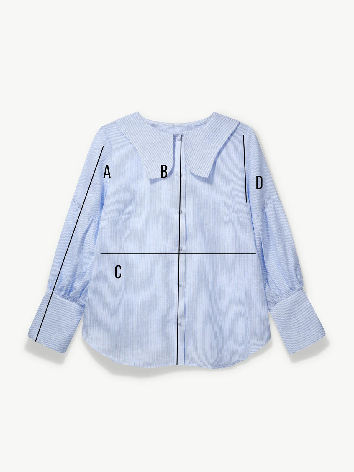 'NO MORE NOBODY' - Habiba Blouse Organic Linen - Blue