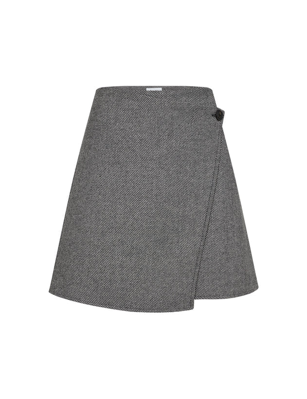 Ikki 1 Skirt - Black Herringbone