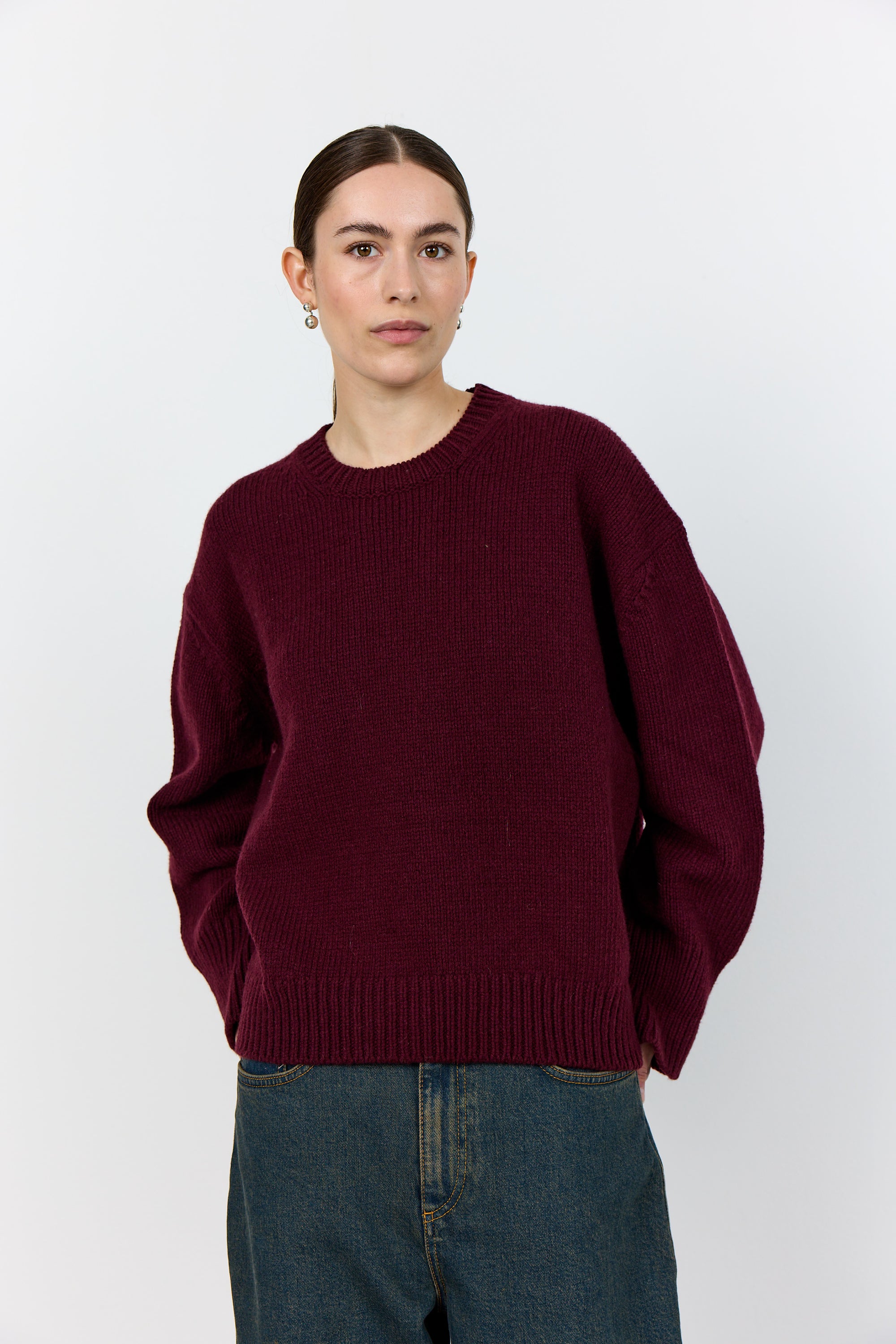 Perle 1 Pullover - Fudge/Bordeaux
