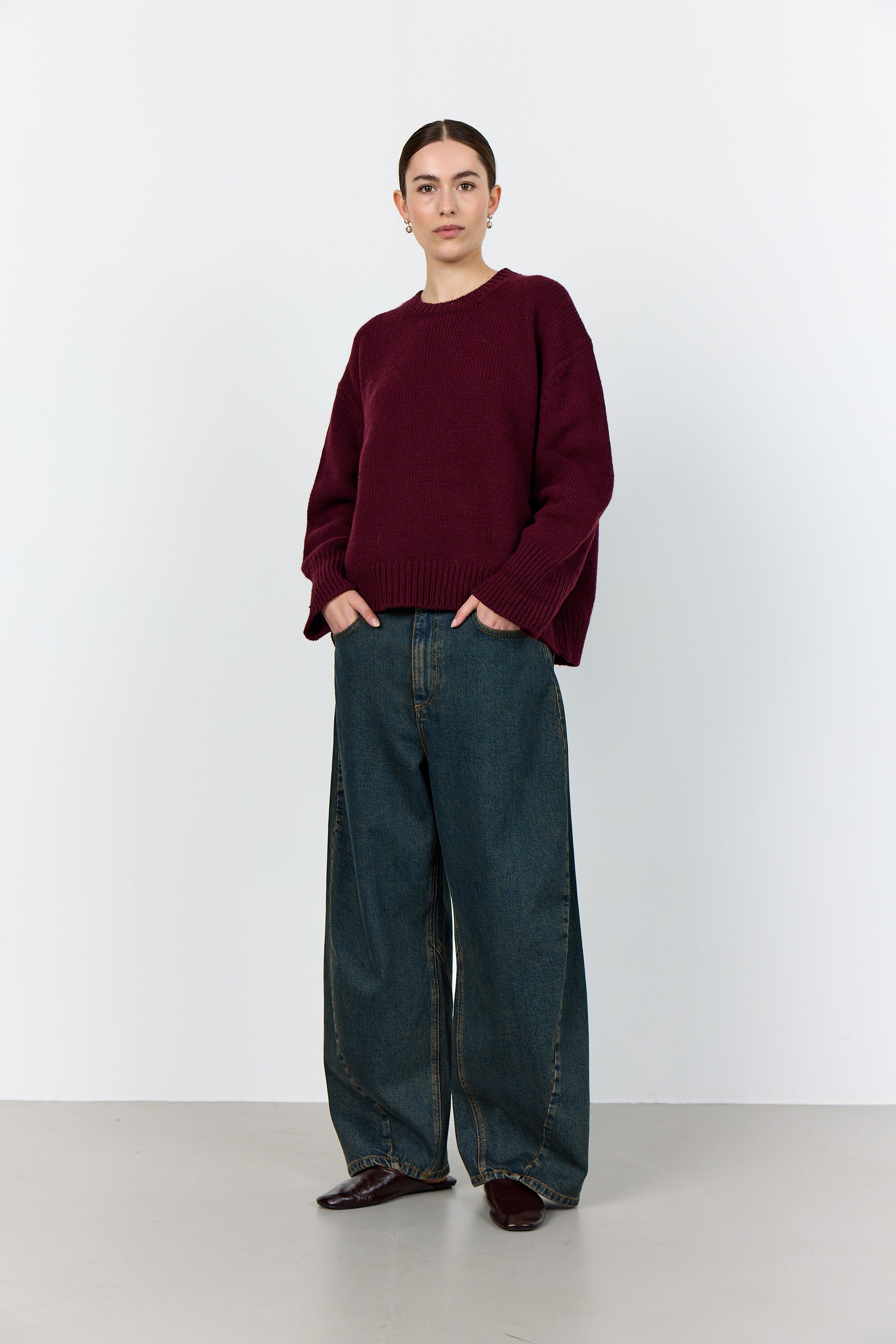 Perle 1 Pullover - Fudge/Bordeaux