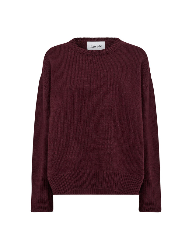 Perle 1 Pullover - Fudge/Bordeaux