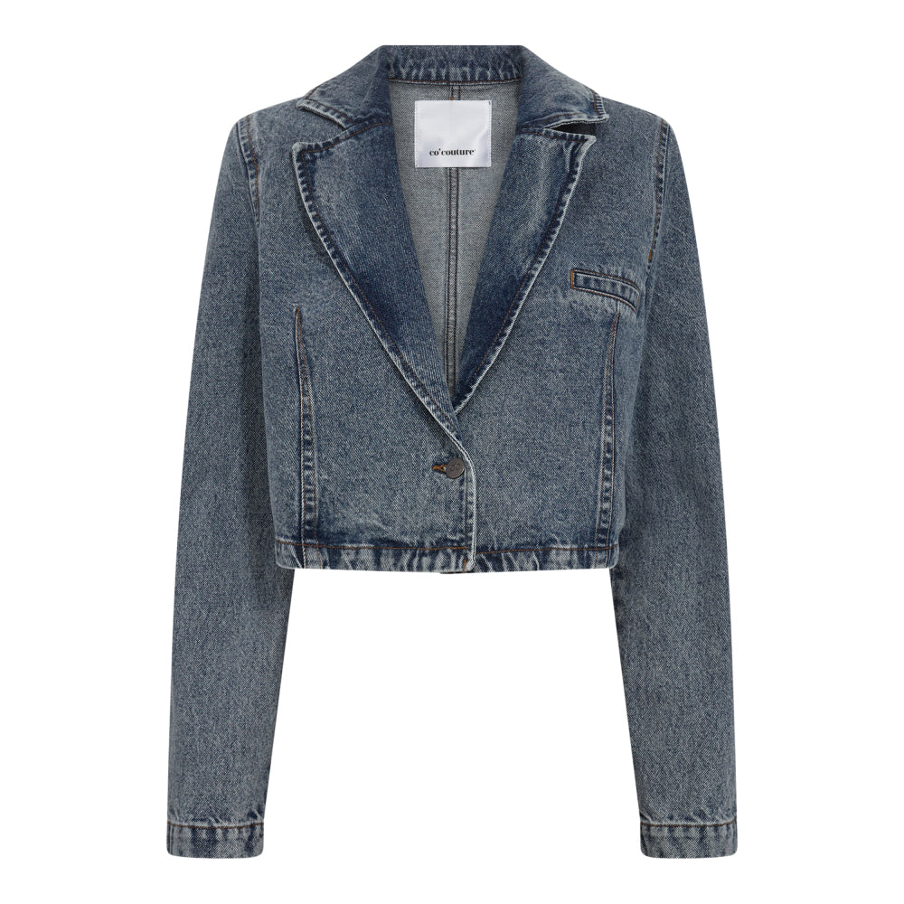 Vika CC Crop Blazer - Denim Blue